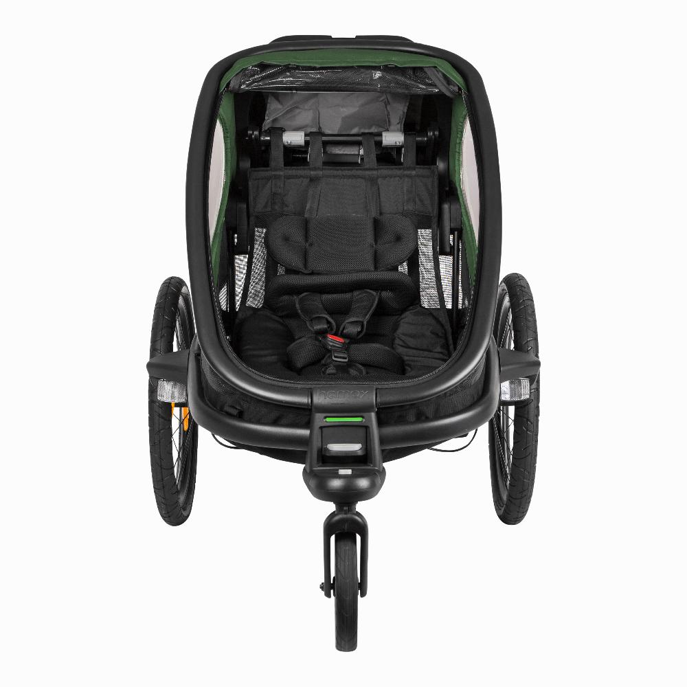 babymarkt Kinderfahrradanhänger Outback ONE mit Rückenlehnenverstellung Green/Black Online Shopping