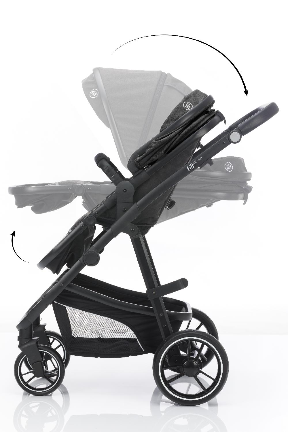 babymarkt Kombikinderwagen 3 in 1 Jaguar dunkelgrau melange Super Sparpreis