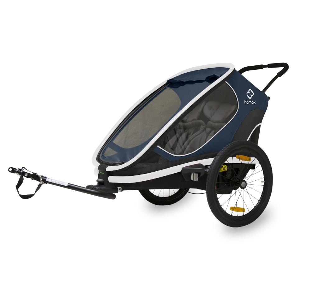 babymarkt Kinderfahrradanhänger Outback mit Rückenlehnenverstellung Navy Blau 2022 Begrenzte Freigabe