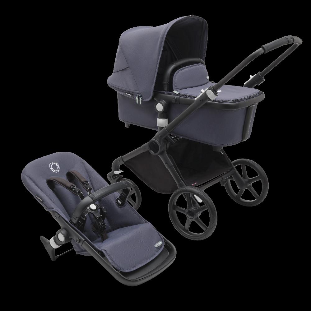 babymarkt Kinderwagen Fox Cub mit Liegeaufsatz und Sitz Black/Stormy Blue