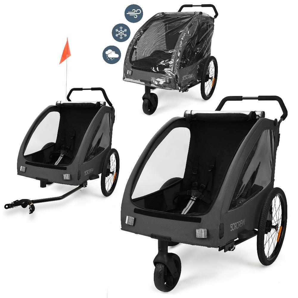 babymarkt Crew Fahrradanhänger Trailer II Dark Grey