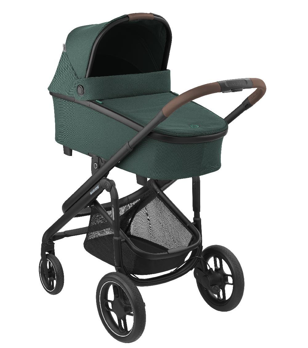 babymarkt Kombikinderwagen Plaza Plus Essential Green inkl. Babyschale Pebble S Tonal Black und Adapter Baby Black Auslauf