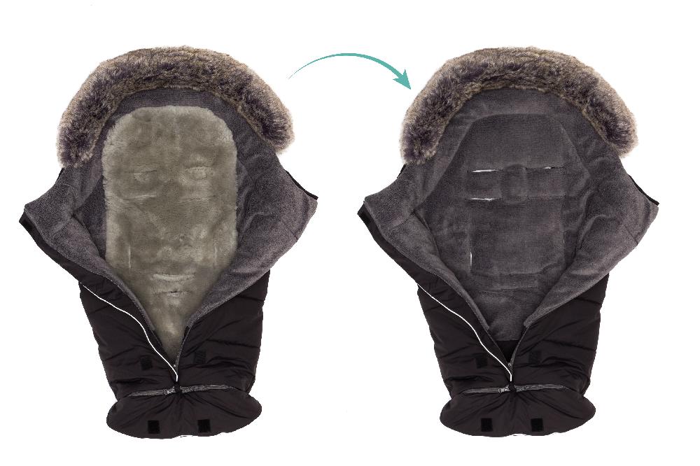 babymarkt Winterfußsack Mavensi mit Lammfelleinlage schwarz im Angebot