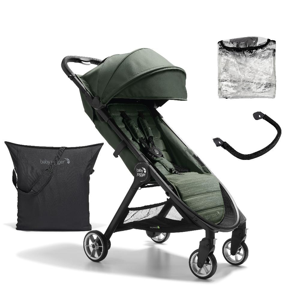 babymarkt Buggy City Tour 2 Everett Green inklusive Sicherheitsbügel und Wetterschutz