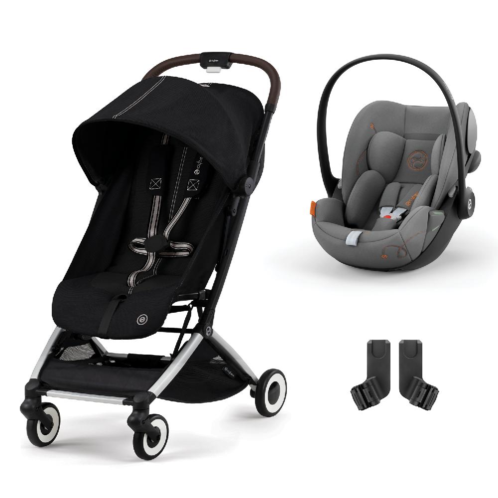 babymarkt Kinderwagen Orfeo Silver Moon Black inklusive Babyschale Cloud G i-Size Lava Grey und Adapter