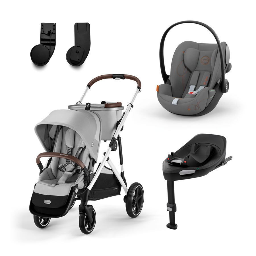 babymarkt Kinderwagen Gazelle S Silver Lava Grey inklusive Babyschale Cloud G i-Size Lava Grey Basisstation Base G und Adapter
