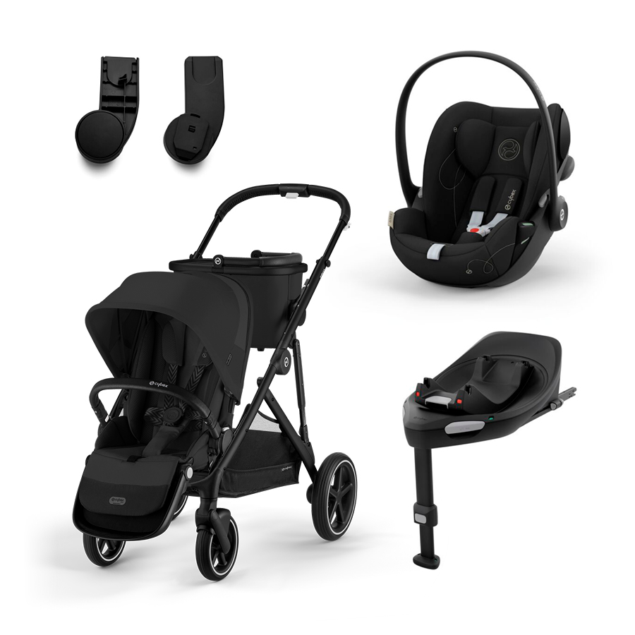 babymarkt Kinderwagen Gazelle S Black Moon Black inklusive Babyschale Cloud G i-Size Moon Black Basisstation Base G Black und Adapter