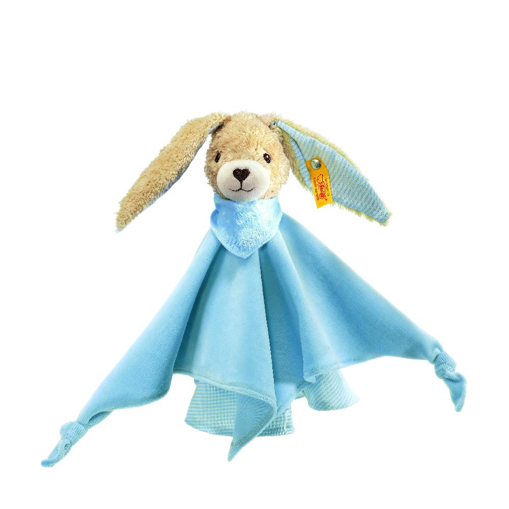 babymarkt Hoppel Hase Schmusetuch 28 cm blau