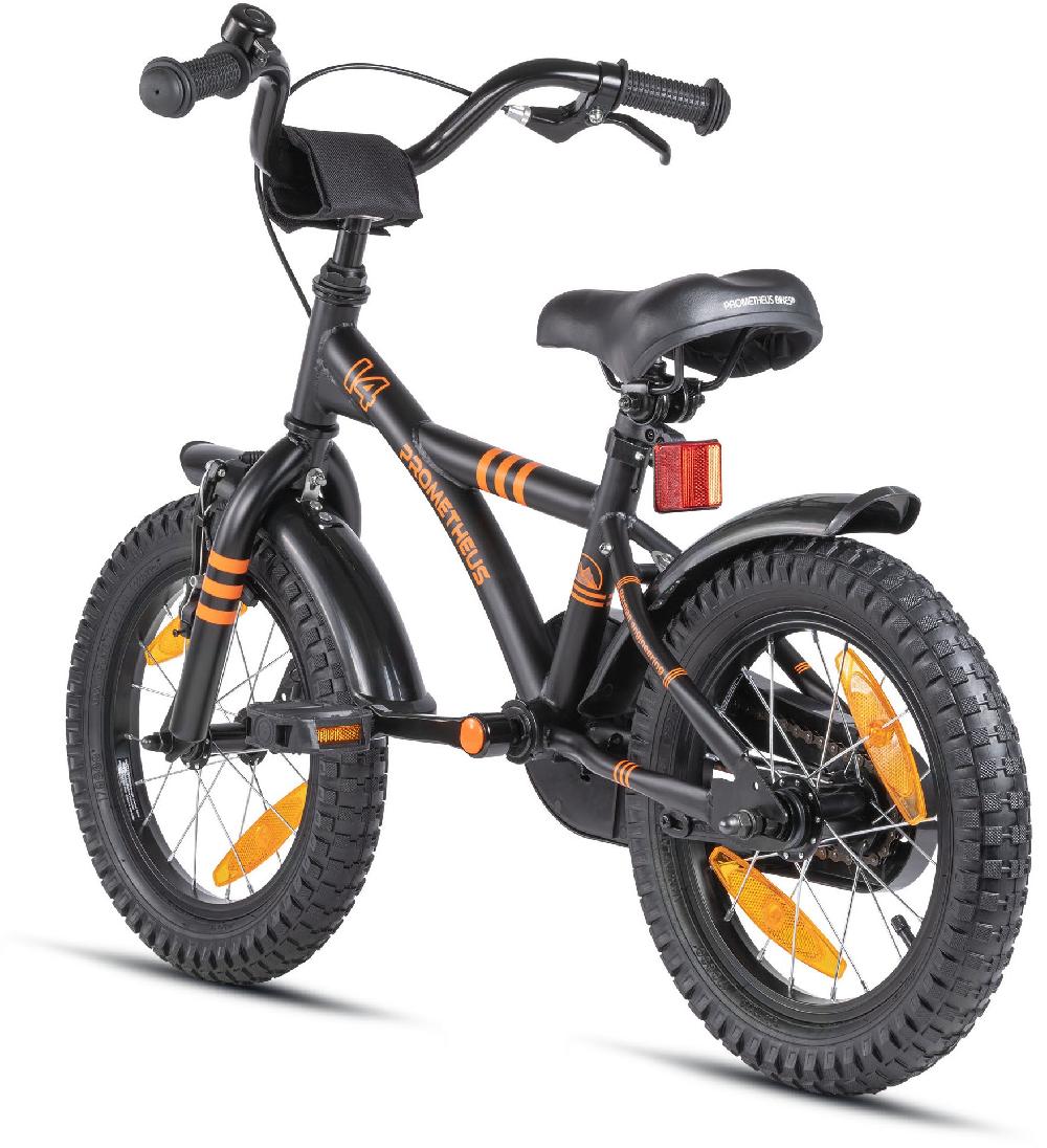 babymarkt Kinderfahrrad 14" mit Stützräder schwarz matt-orange Weihnachtsangebot