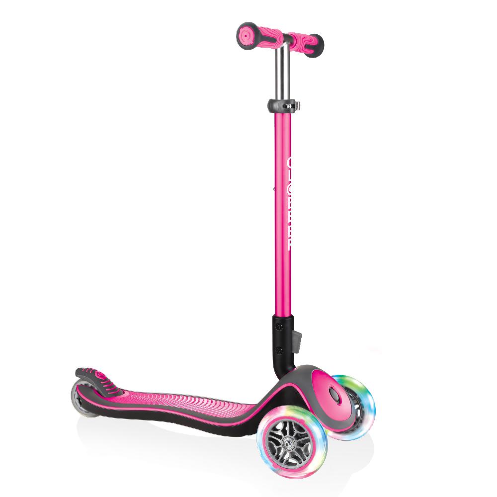 babymarkt Scooter ELITE DELUXE LIGHTS mit Leuchtrollen pink