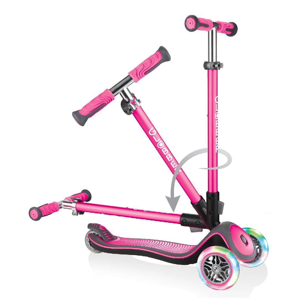 babymarkt Scooter ELITE DELUXE LIGHTS mit Leuchtrollen pink Exklusive Angebote