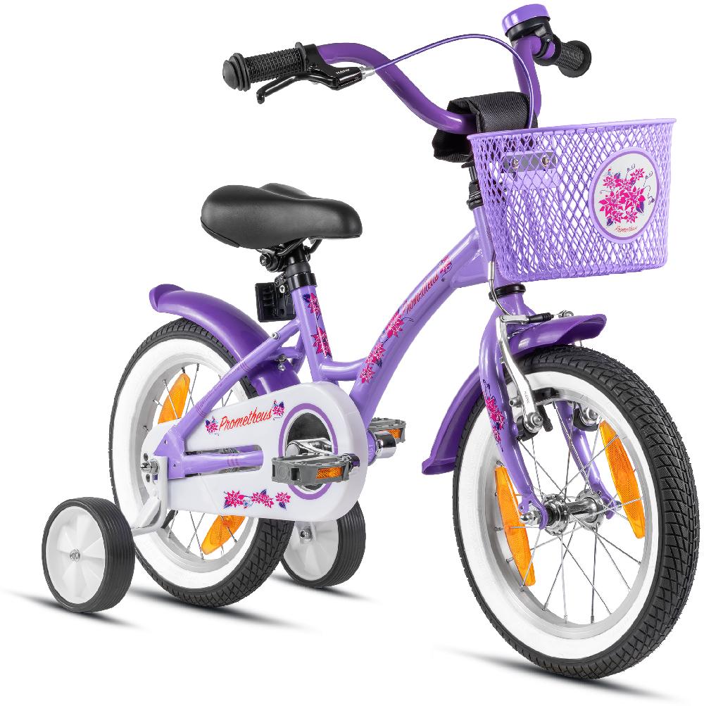 babymarkt Kinderfahrrad 14" mit Stützräder violett-weiß