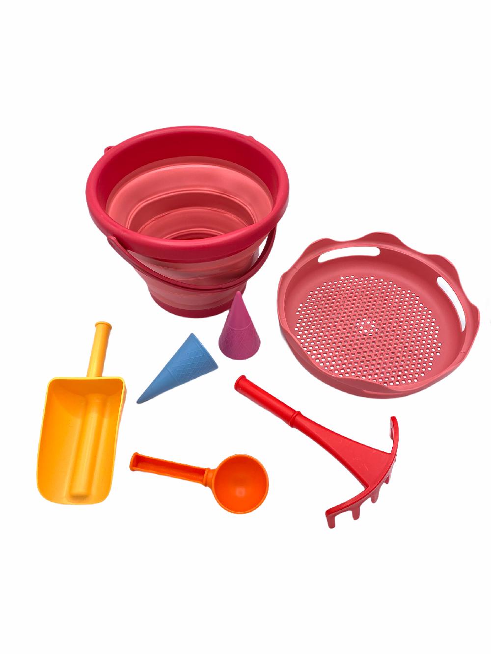 babymarkt 7in1 Sand Toys Falteimer-Set rot