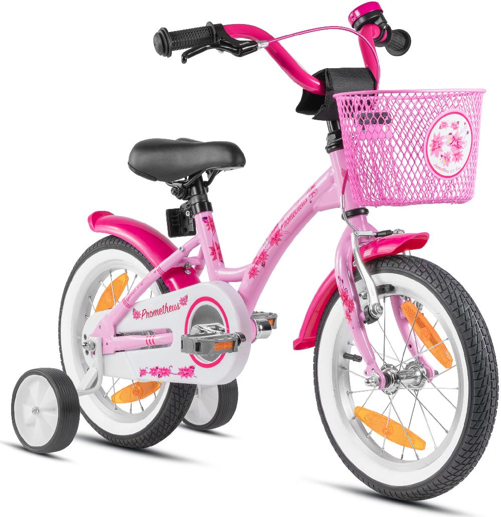 babymarkt Kinderfahrrad 14" mit Stützräder rosa-weiß