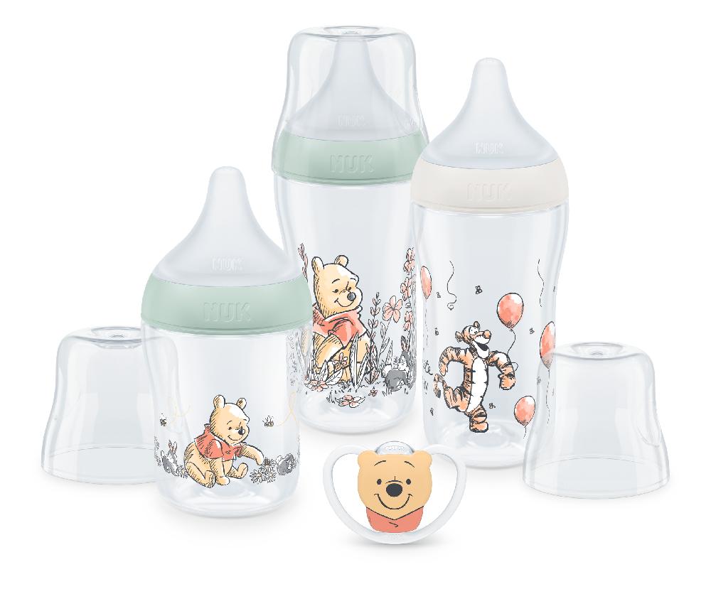 babymarkt Starterset Perfect Match Disney Winnie Pooh Anti-Colic inkl. Schnuller Space 0-6 Monate in beige und mint
