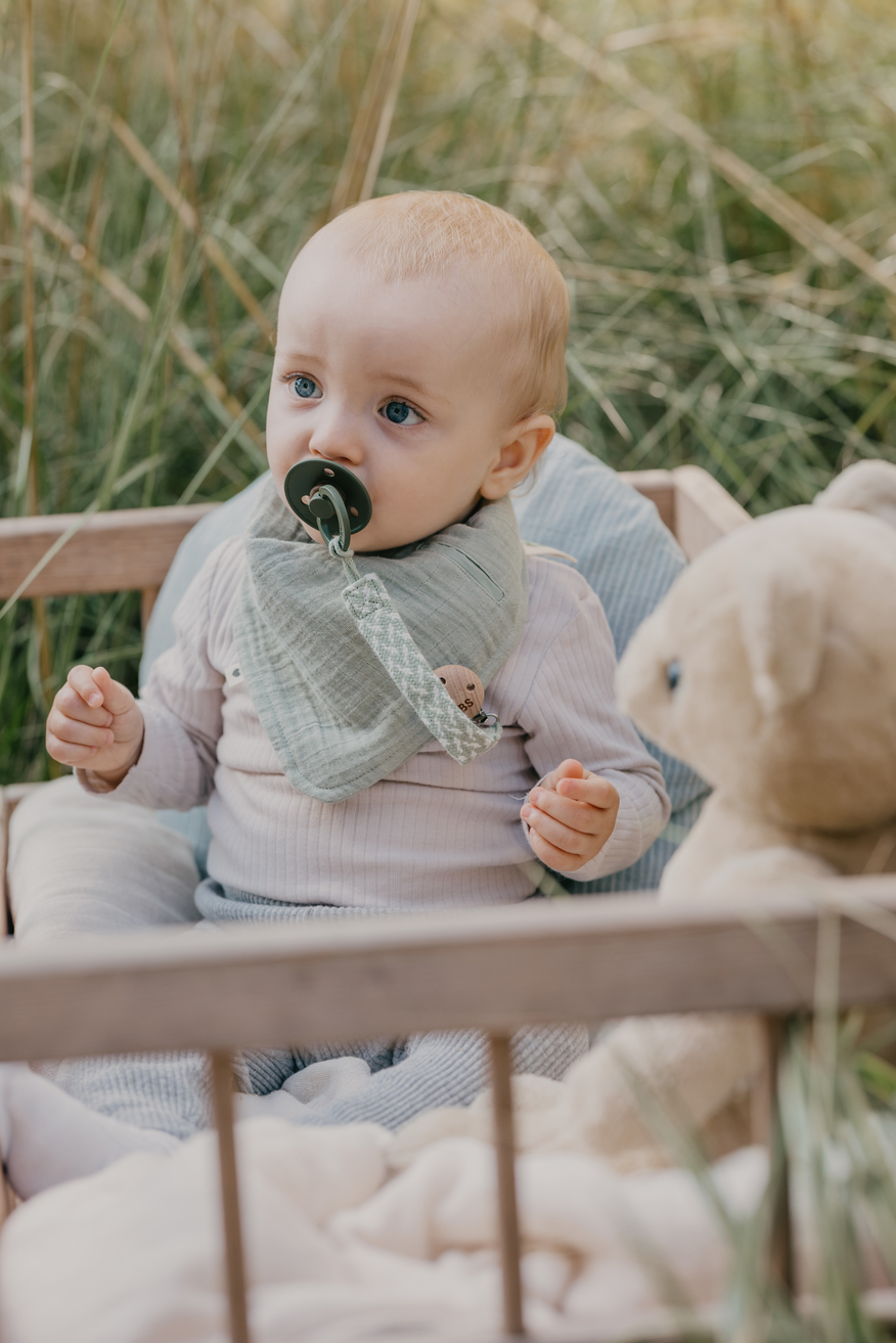 babymarkt Schnullerkette Sage/Ivory Kostenloser Versand