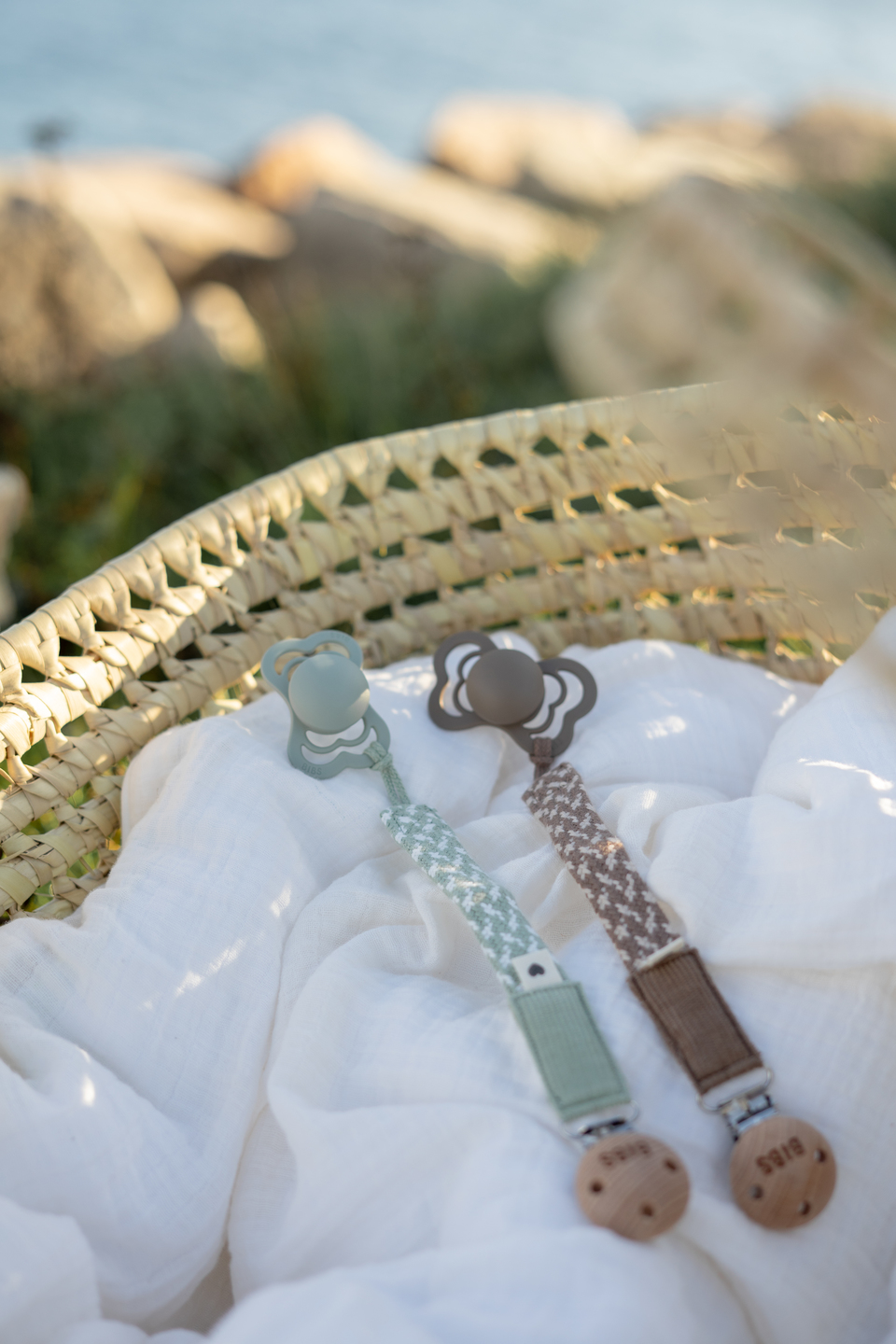 babymarkt Schnullerkette Sage/Ivory Kostenloser Versand