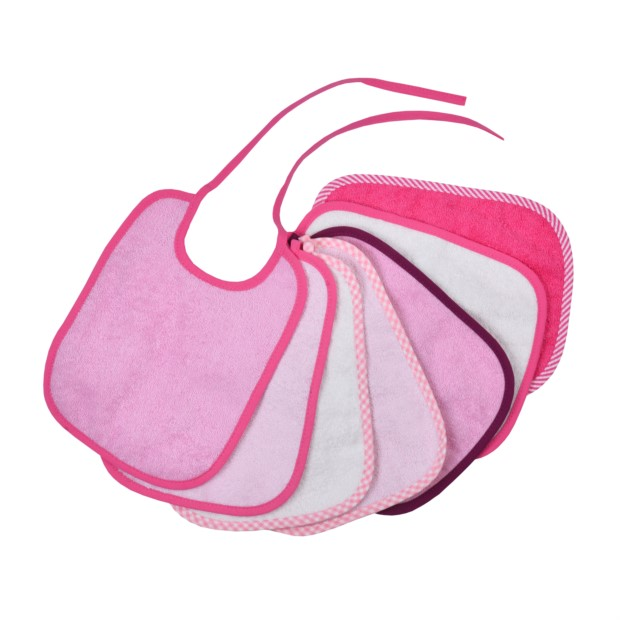 babymarkt WÖRNER Bindelätzchen 7er Pack rosa 20 x 25 cm