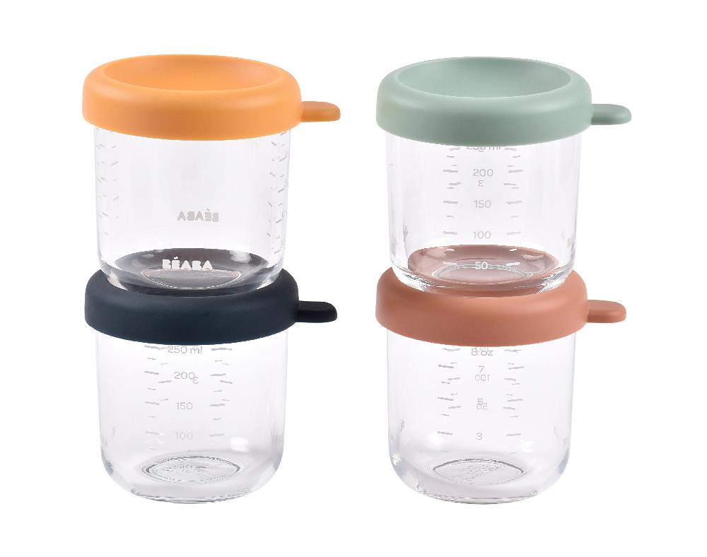 babymarkt Portionsbehälter 4er Set aus Glas sunrise