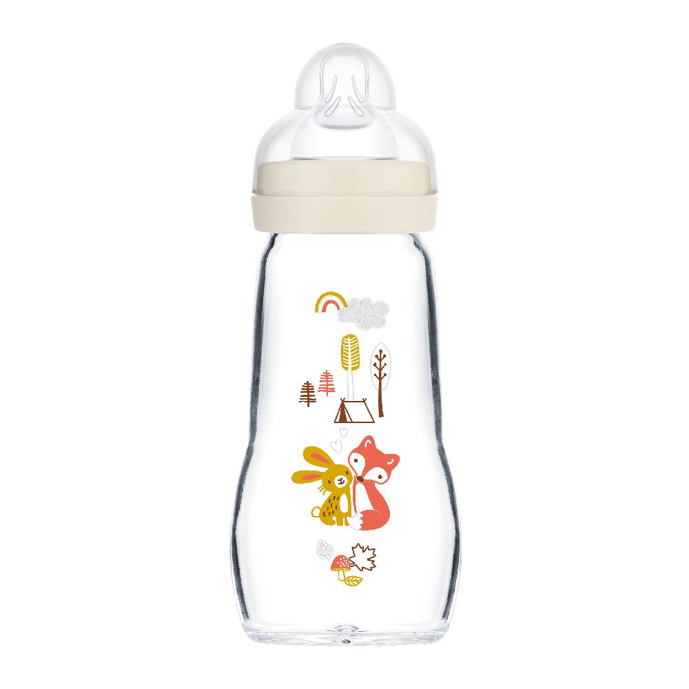 babymarkt Glasflasche Feel Good 260 ml ab 0 Monaten Hase/Fuchs beige