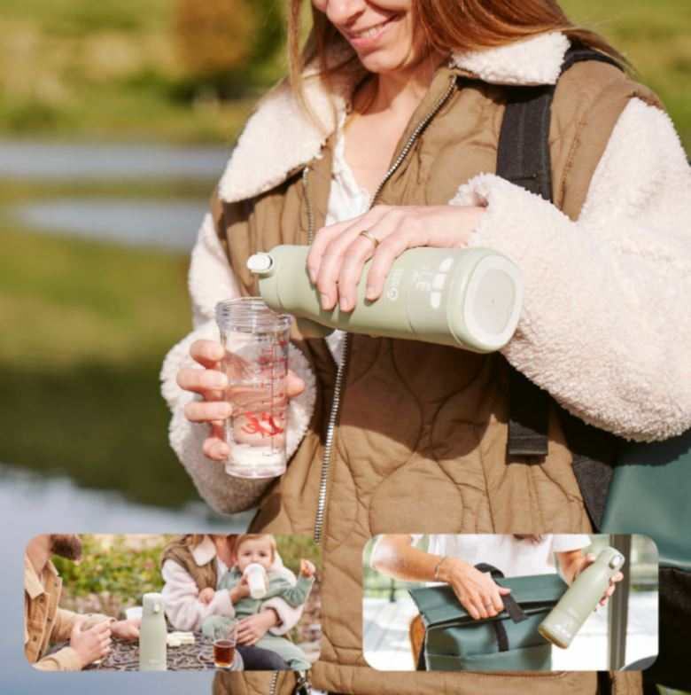 babymarkt Flaschenwärmer Moov & Feed für unterwegs sage green Neueste Stile
