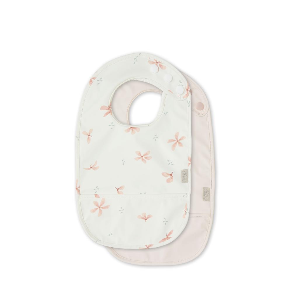 babymarkt Poly-Lätzchen mit Tasche 2er Pack Windflower Creme rosa