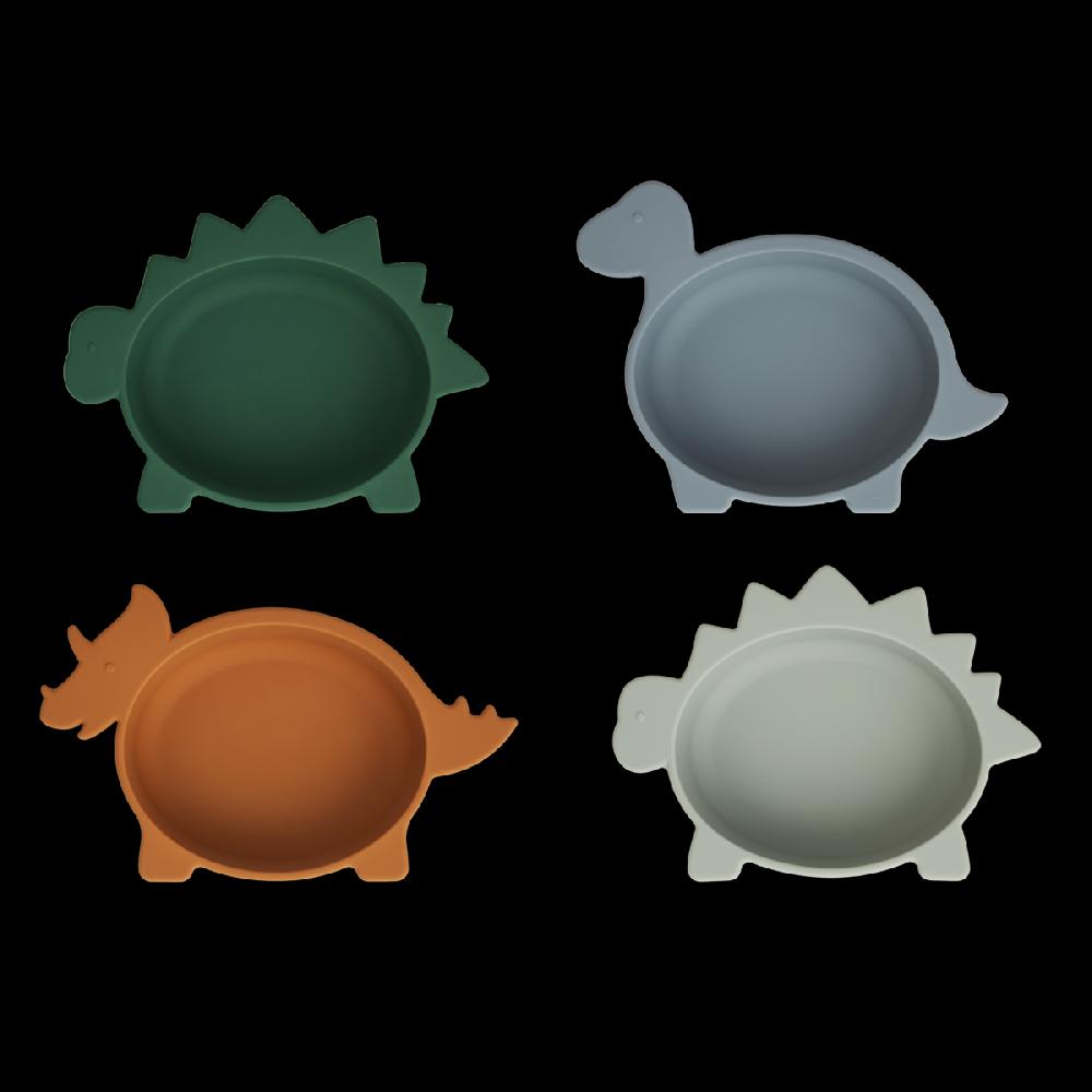 babymarkt Iggy Silikonschalen 4er-Pack dino blue multi mix