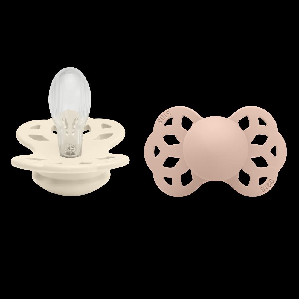 babymarkt Schnuller Infinity symmetrischer Sauger 6-18 Monate Ivory & Blush 2 Stk