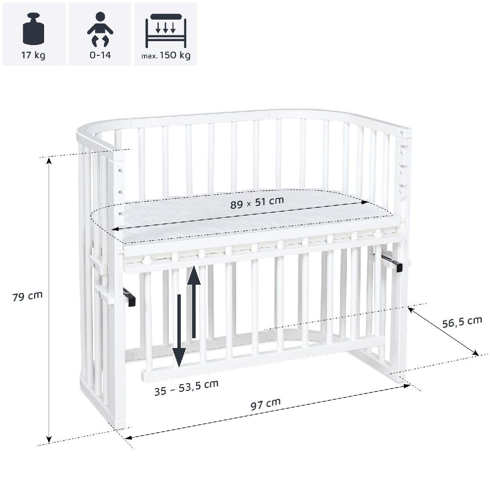 babymarkt Maxi Beistellbett Comfort Plus weiß lackiert Flash Sale