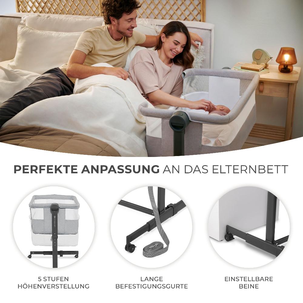 babymarkt Beistellbett NESTE UP 2 light grey Große Rabatte
