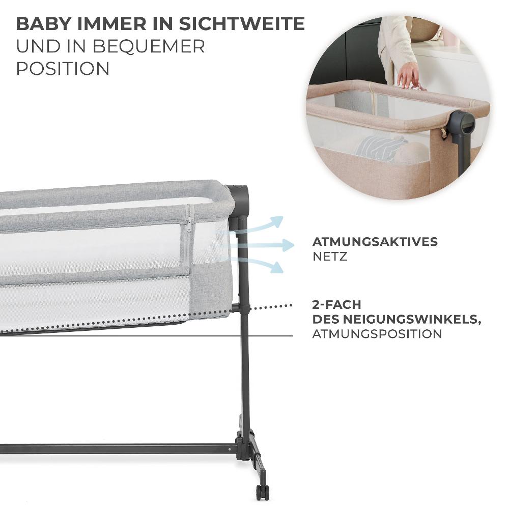 babymarkt Beistellbett NESTE UP 2 light grey Große Rabatte
