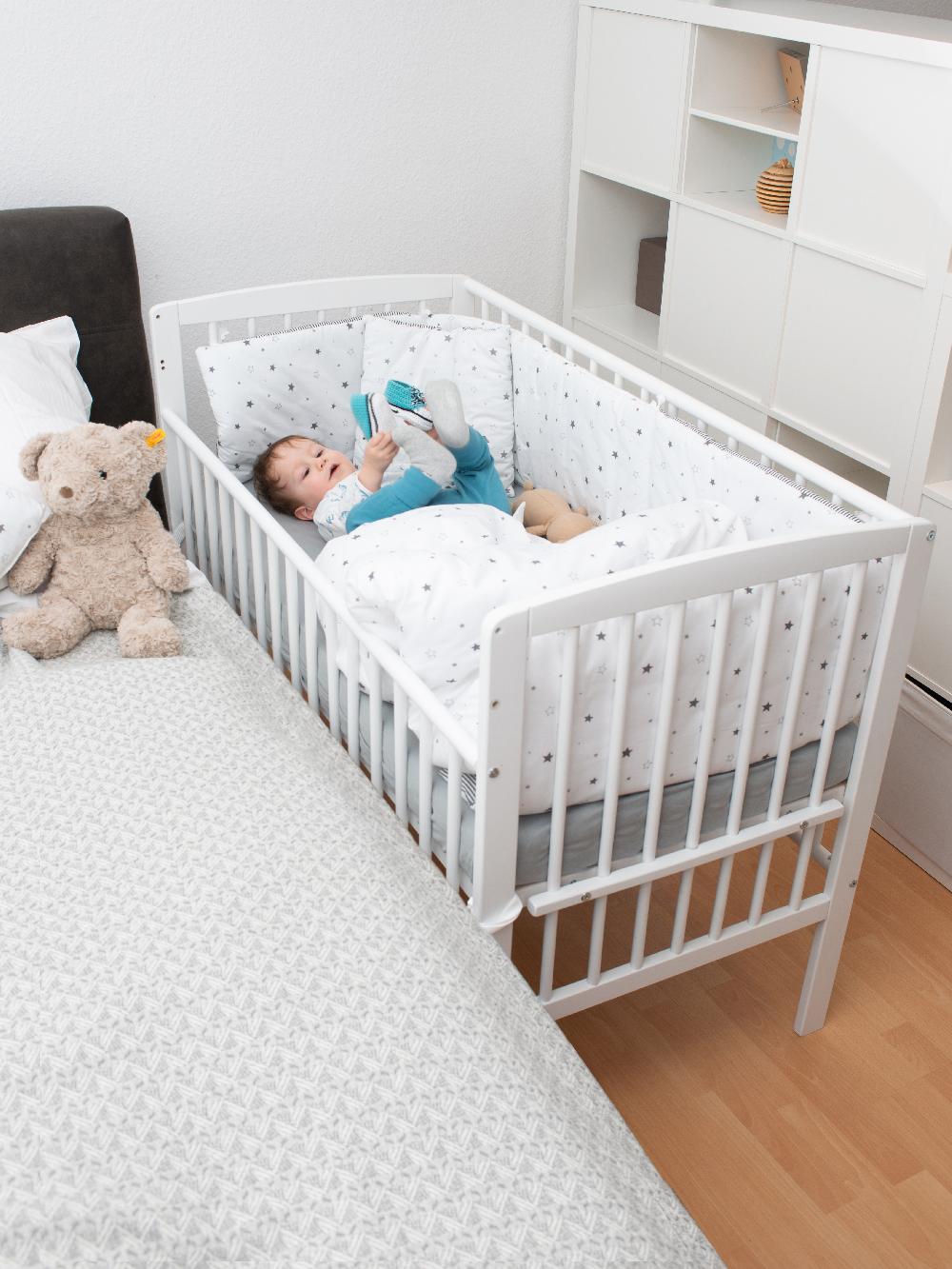 babymarkt Beistellbett Micky Plus weiß lackiert VIP-Rabatte