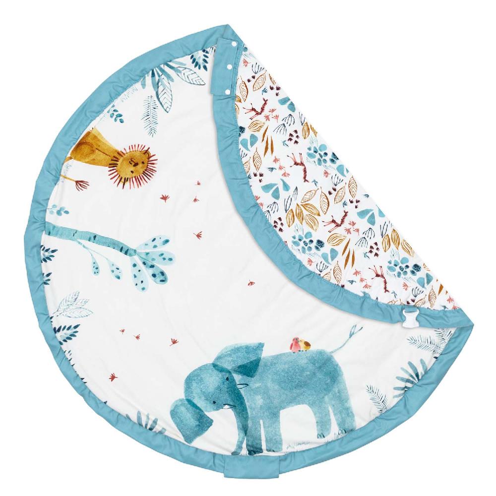 babymarkt play&go 2-in-1-Aufbewahrungstasche und Spielmatte Moulin Roty baobab blue ⌀120 cm Kostenlose Rückgabe