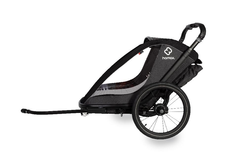 babymarkt Kinderfahrradanhänger Cocoon Zweisitzer grey/black inkl. Jogger Rad und Babysitz Angebote