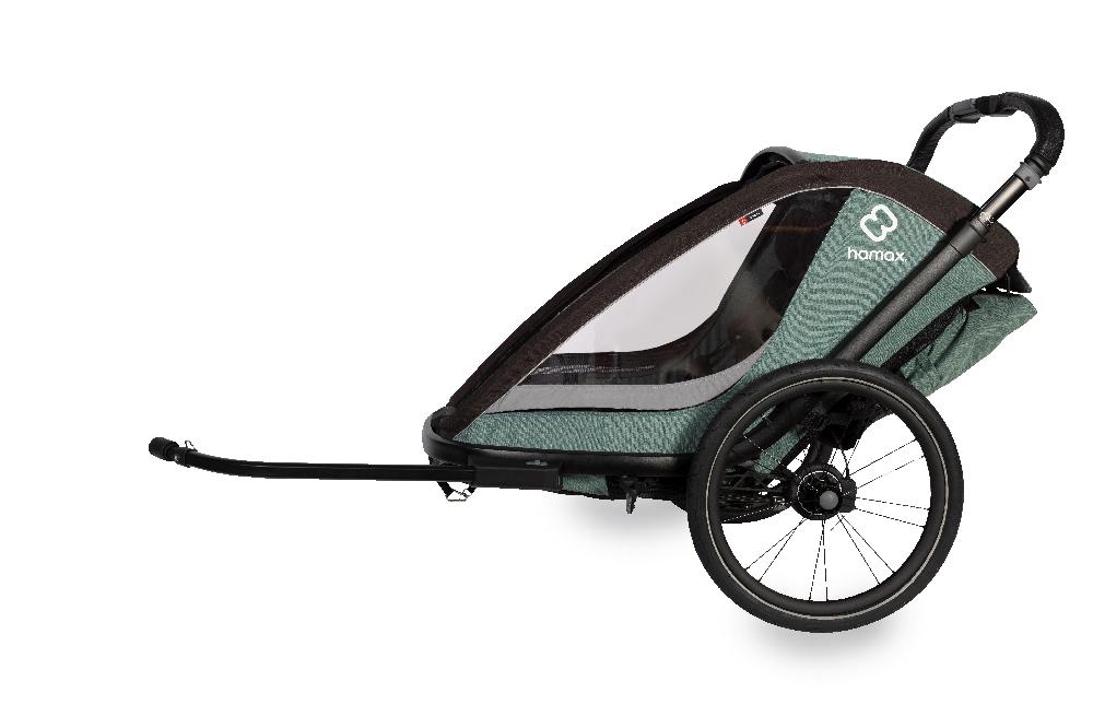 babymarkt Kinderfahrradanhänger Cocoon Zweisitzer green/black inkl. Jogger Rad und Babysitz Hotsell