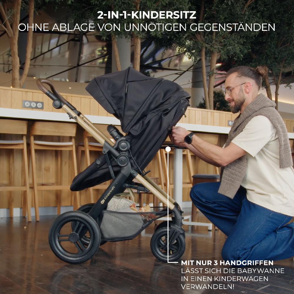 babymarkt Kombikinderwagen MOOV2 XL Pure Black Fabrikverkauf