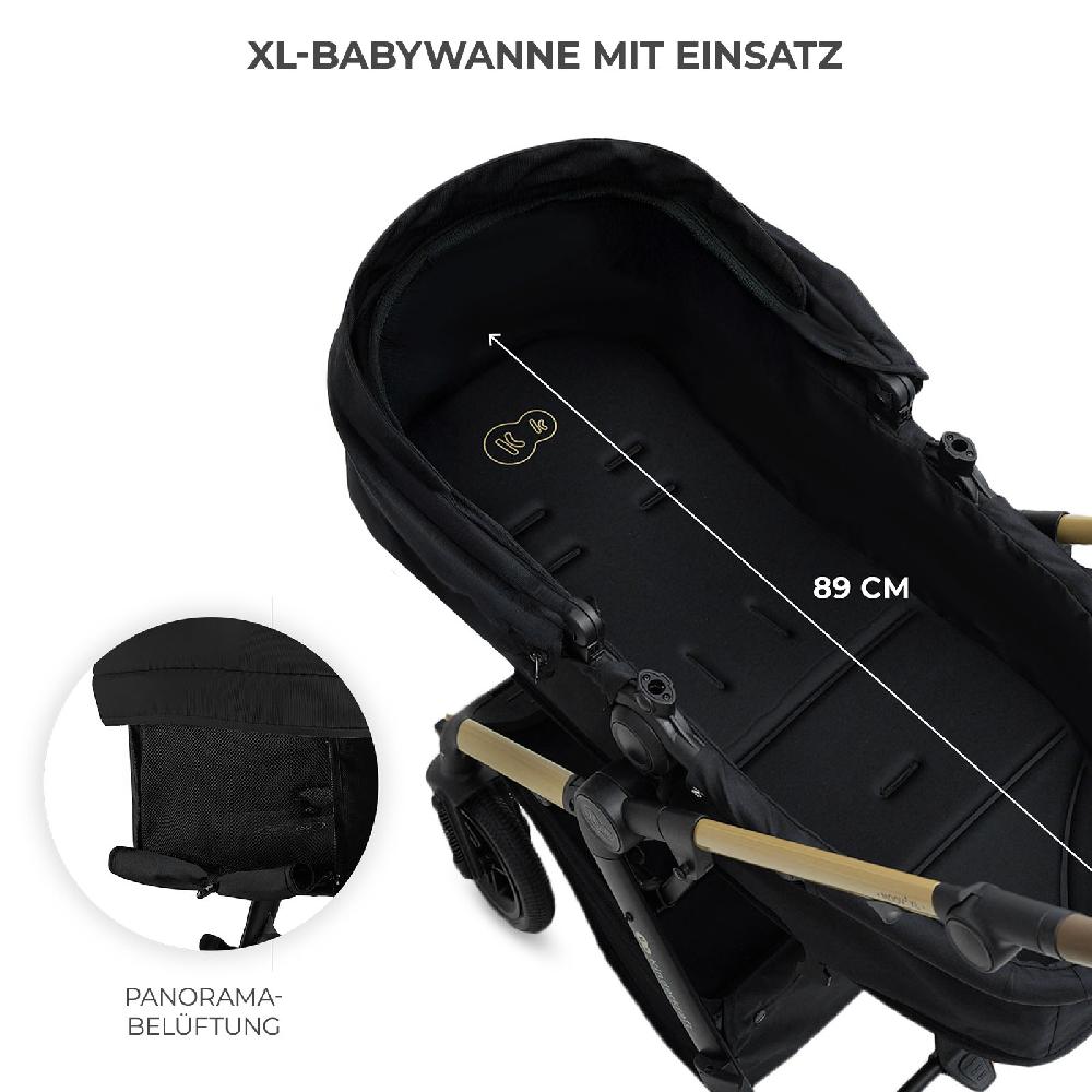 babymarkt Kombikinderwagen MOOV2 XL Pure Black Fabrikverkauf