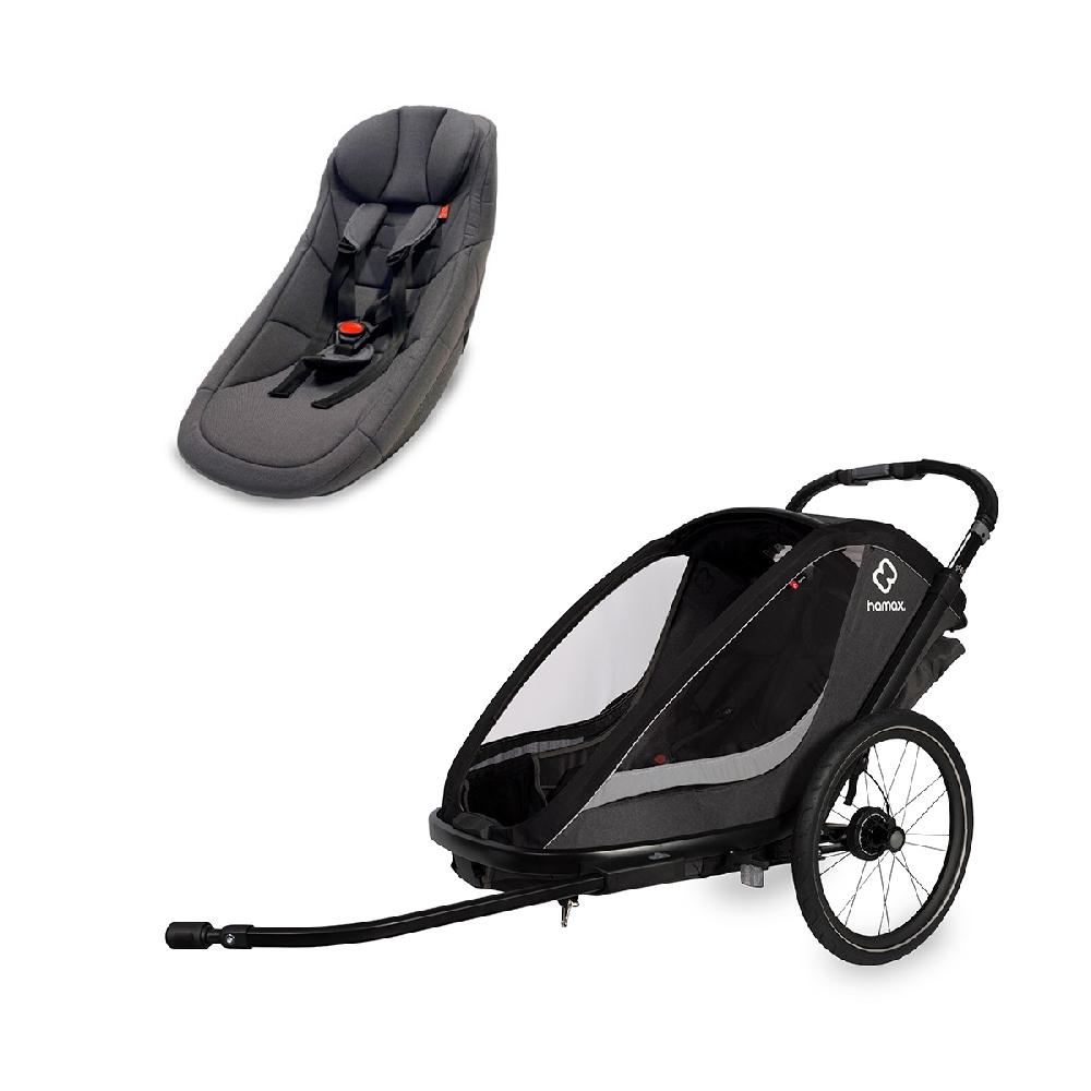 babymarkt Kinderfahrradanhänger Cocoon ONE Einsitzer grey/black inkl. Babysitz für Outback/Avenida und Traveller Begrenztes Angebot