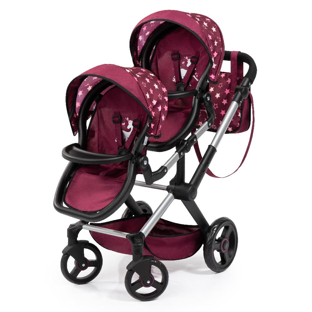babymarkt Design Zwillings-Puppenwagen Xeo Twin mit Einhorn Sonderangebote