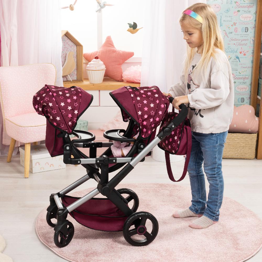 babymarkt Design Zwillings-Puppenwagen Xeo Twin mit Einhorn Sonderangebote