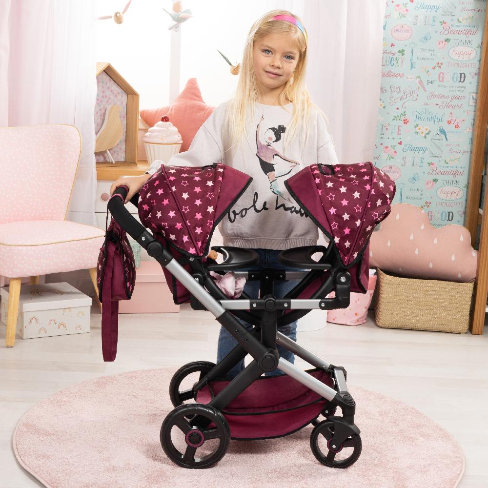 babymarkt Design Zwillings-Puppenwagen Xeo Twin mit Einhorn Sonderangebote