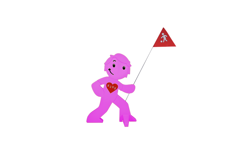 babymarkt Streetbuddy Warnfigur für mehr Kindersicherheit - magenta Im Verkauf