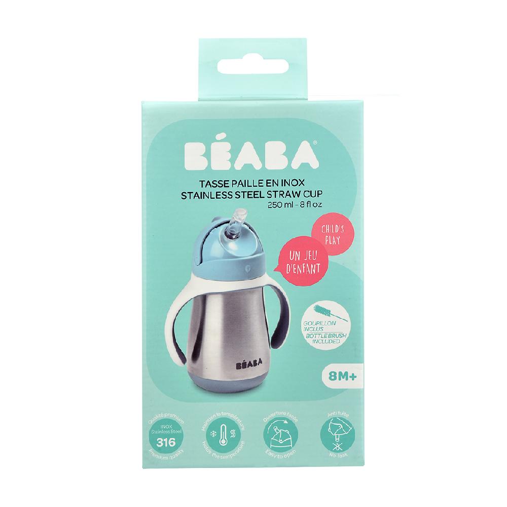 babymarkt Strohhalmbecher Edelstahl 250 ml in hellblau ab dem 8. Monat JETZT KAUFEN