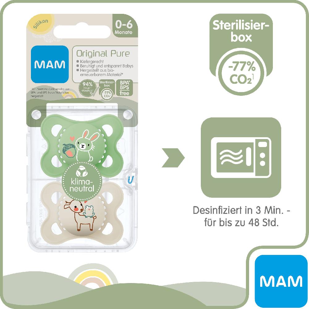 babymarkt Schnuller Original Silikon 2 Stk. Hase/Reh 0-6 Monate Letzter Tag