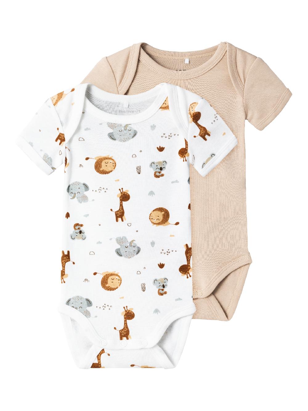 babymarkt Kurzarmbody 2er Pack Animal Bright White Riesige Rabatte