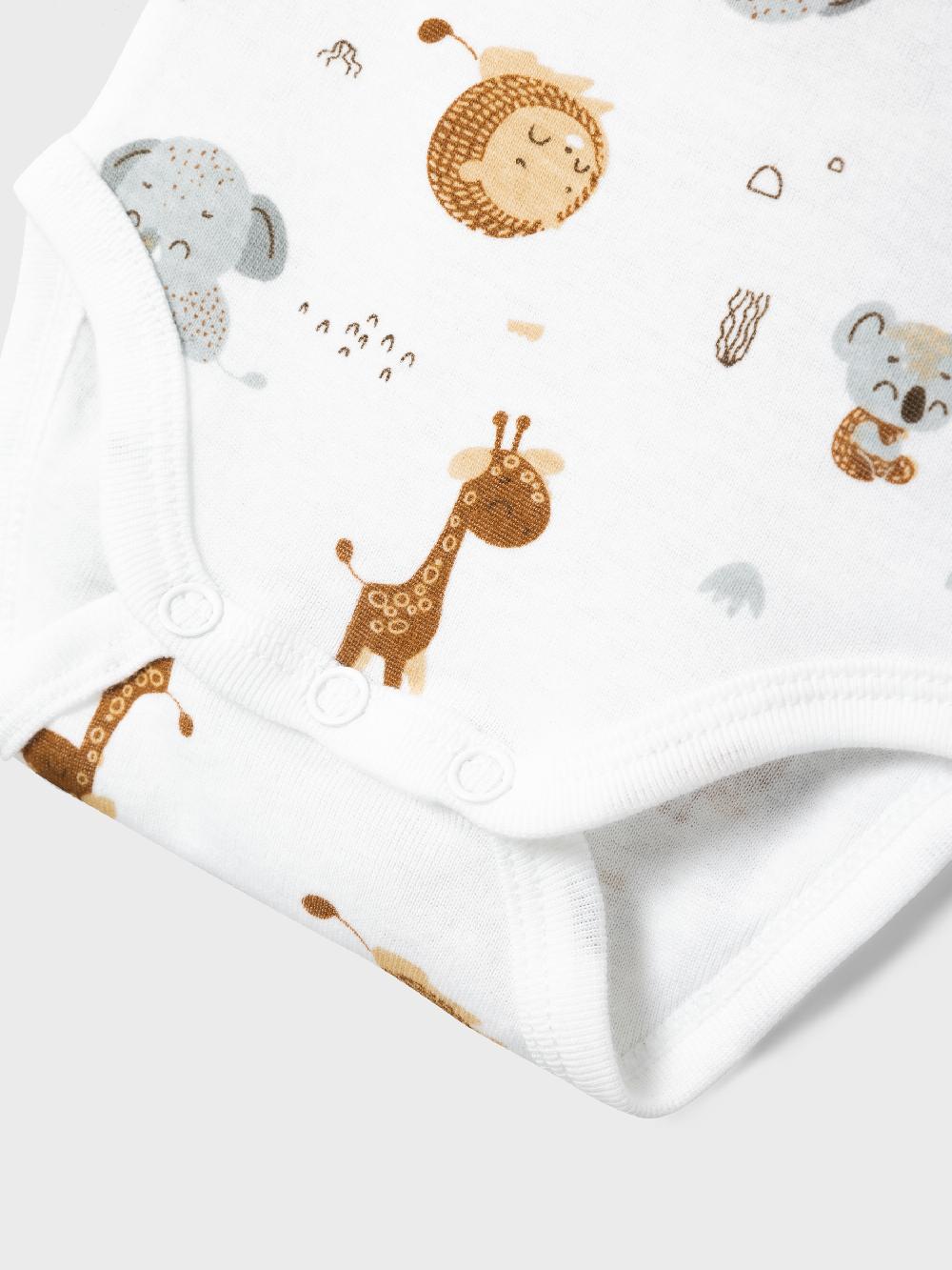 babymarkt Kurzarmbody 2er Pack Animal Bright White Riesige Rabatte