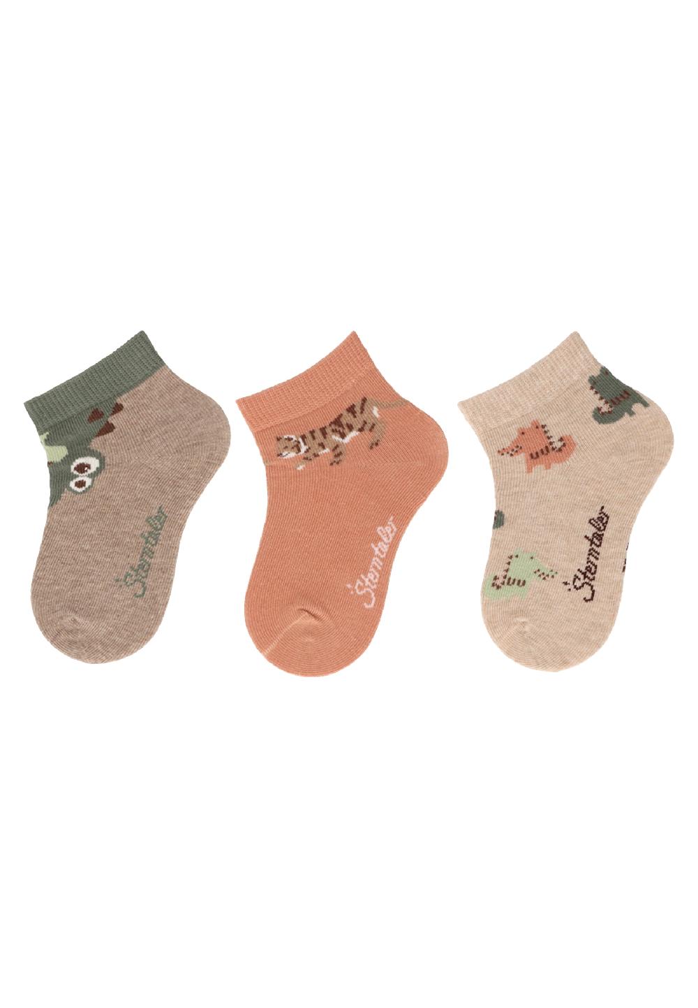 babymarkt Kurz-Socken 3er-Pack Tiere braun melange