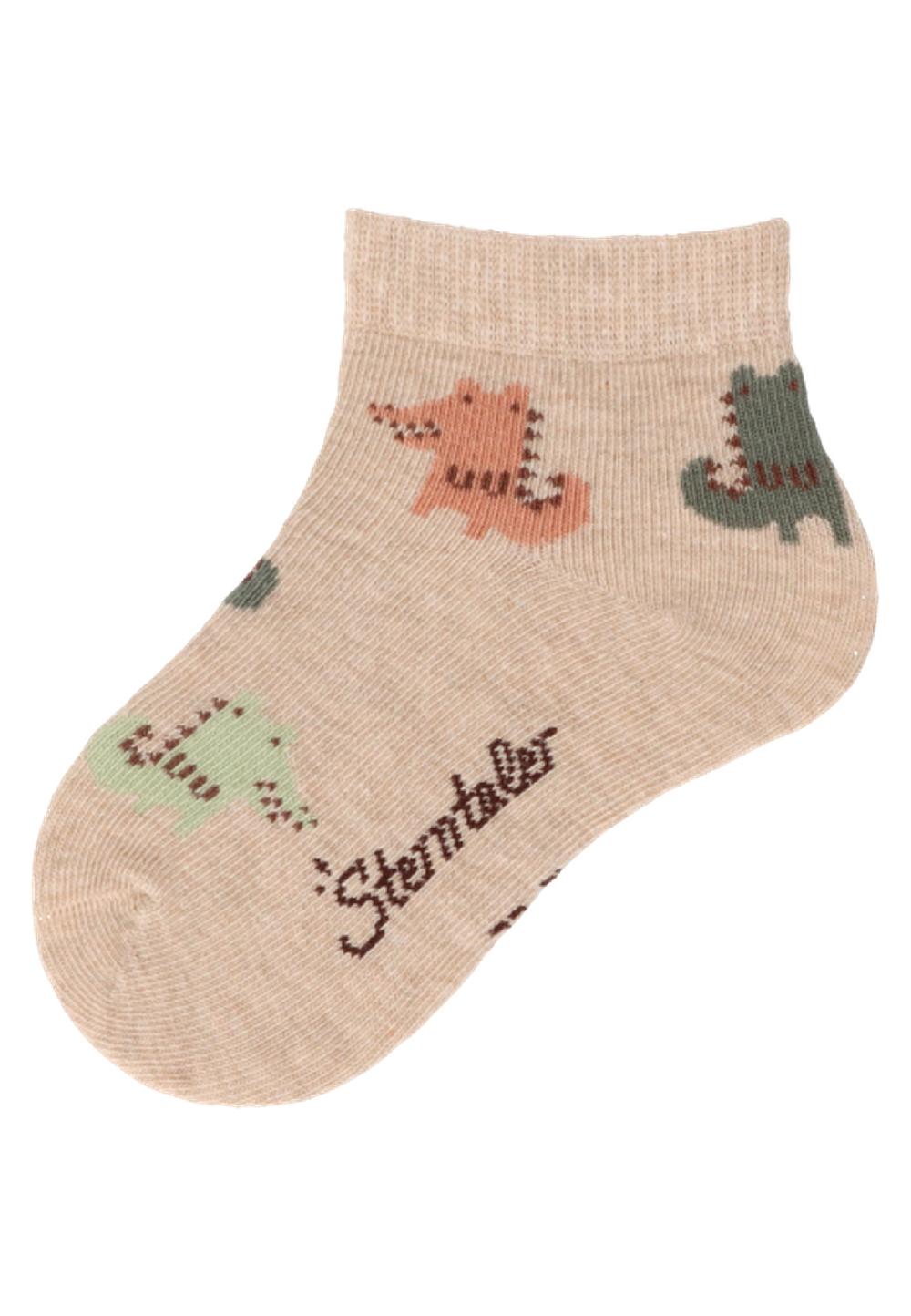 babymarkt Kurz-Socken 3er-Pack Tiere braun melange Fabrikladen