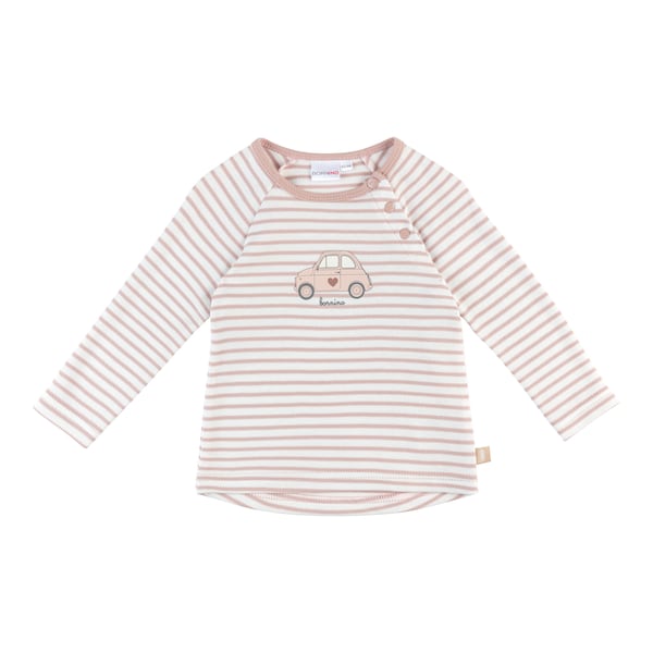 babywalz Bornino - Farm LifeRaglanshirt langarm Ringel Auto rosa/offwhite