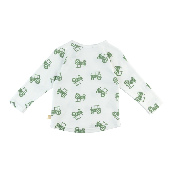 babywalz Bornino - Farm LifeRaglanshirt langarm Traktor offwhite/grün Auslauf
